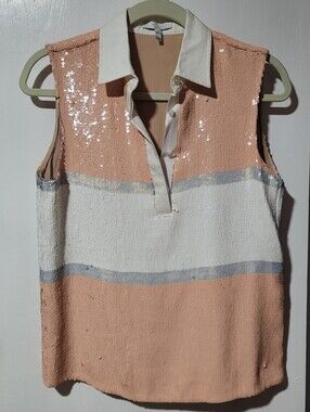Adam Lippes Sequin Polo Top